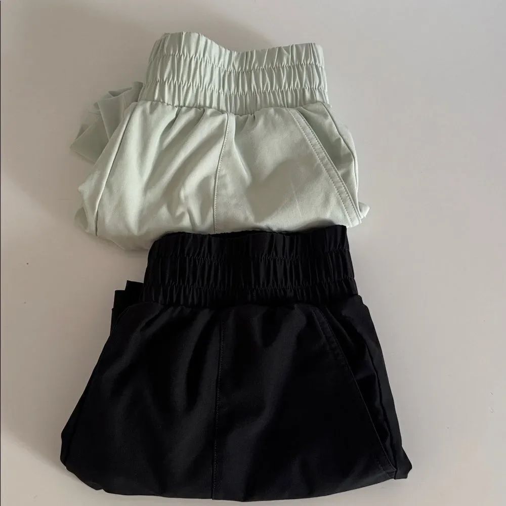 Abercrombie & Fitch High Waist Black and Light green Shorts EUC - Picture 4 of 4